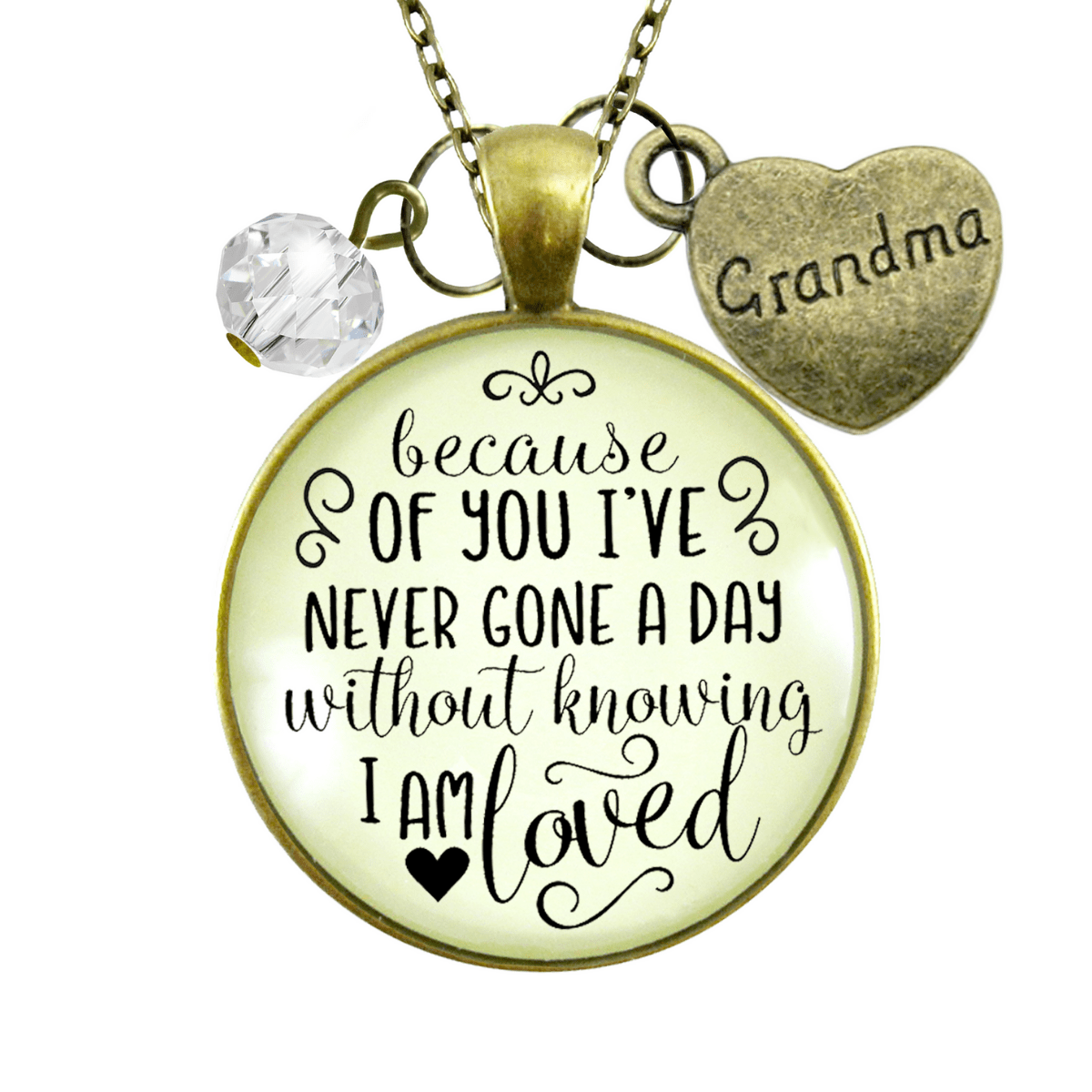 Gutsy Goodness Grandma Necklace Because of Your Love Heart Grandmother Jewelry - Gutsy Goodness Handmade Jewelry;Grandma Necklace Because Of Your Love Heart Grandmother Jewelry - Gutsy Goodness Handmade Jewelry Gifts