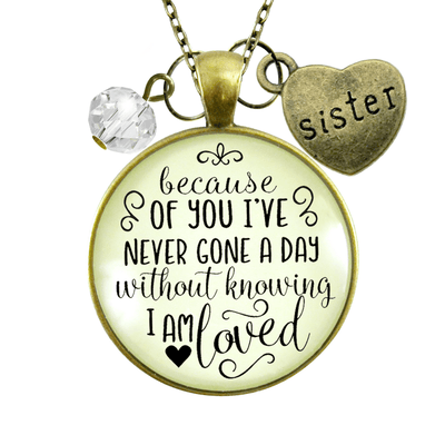 Gutsy Goodness Sister Necklace Because of Your Love Gift Family Womens Jewelry - Gutsy Goodness Handmade Jewelry;Sister Necklace Because Of Your Love Gift Family Womens Jewelry - Gutsy Goodness Handmade Jewelry Gifts