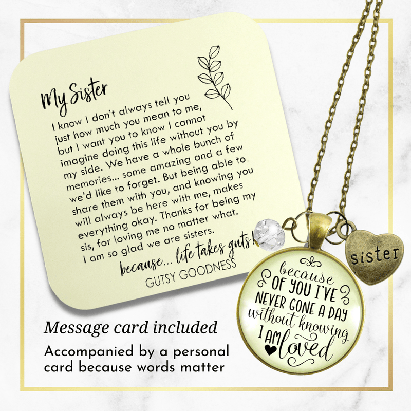 Gutsy Goodness Sister Necklace Because of Your Love Gift Family Womens Jewelry - Gutsy Goodness Handmade Jewelry;Sister Necklace Because Of Your Love Gift Family Womens Jewelry - Gutsy Goodness Handmade Jewelry Gifts