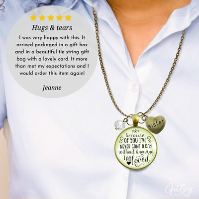 Gutsy Goodness Sister Necklace Because of Your Love Gift Family Womens Jewelry - Gutsy Goodness Handmade Jewelry;Sister Necklace Because Of Your Love Gift Family Womens Jewelry - Gutsy Goodness Handmade Jewelry Gifts