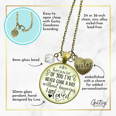 Gutsy Goodness Sister Necklace Because of Your Love Gift Family Womens Jewelry - Gutsy Goodness Handmade Jewelry;Sister Necklace Because Of Your Love Gift Family Womens Jewelry - Gutsy Goodness Handmade Jewelry Gifts
