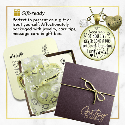 Gutsy Goodness Sister Necklace Because of Your Love Gift Family Womens Jewelry - Gutsy Goodness Handmade Jewelry;Sister Necklace Because Of Your Love Gift Family Womens Jewelry - Gutsy Goodness Handmade Jewelry Gifts