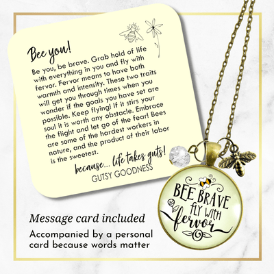 Gutsy Goodness Bee Brave Necklace Fly with Fervor Vintage Jewelry Dainty Bumble Bee - Gutsy Goodness Handmade Jewelry;Bee Brave Necklace Fly With Fervor Vintage Jewelry Dainty Bumble Bee - Gutsy Goodness Handmade Jewelry Gifts