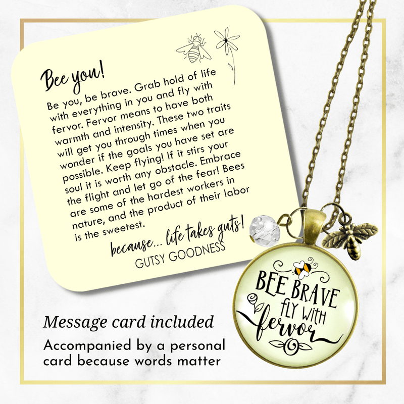 Gutsy Goodness Bee Brave Necklace Fly with Fervor Vintage Jewelry Dainty Bumble Bee - Gutsy Goodness Handmade Jewelry;Bee Brave Necklace Fly With Fervor Vintage Jewelry Dainty Bumble Bee - Gutsy Goodness Handmade Jewelry Gifts