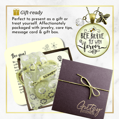 Gutsy Goodness Bee Brave Necklace Fly with Fervor Vintage Jewelry Dainty Bumble Bee - Gutsy Goodness Handmade Jewelry;Bee Brave Necklace Fly With Fervor Vintage Jewelry Dainty Bumble Bee - Gutsy Goodness Handmade Jewelry Gifts