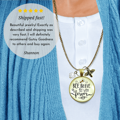 Gutsy Goodness Bee Brave Necklace Fly with Fervor Vintage Jewelry Dainty Bumble Bee - Gutsy Goodness Handmade Jewelry;Bee Brave Necklace Fly With Fervor Vintage Jewelry Dainty Bumble Bee - Gutsy Goodness Handmade Jewelry Gifts