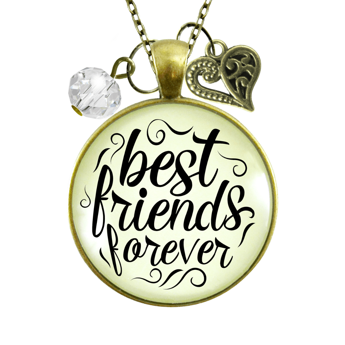 Gutsy Goodness BFF Heart Necklace Best Friends Forever Always Handmade Jewelry - Gutsy Goodness;Bff Heart Necklace Best Friends Forever Always Handmade Jewelry - Gutsy Goodness Handmade Jewelry Gifts