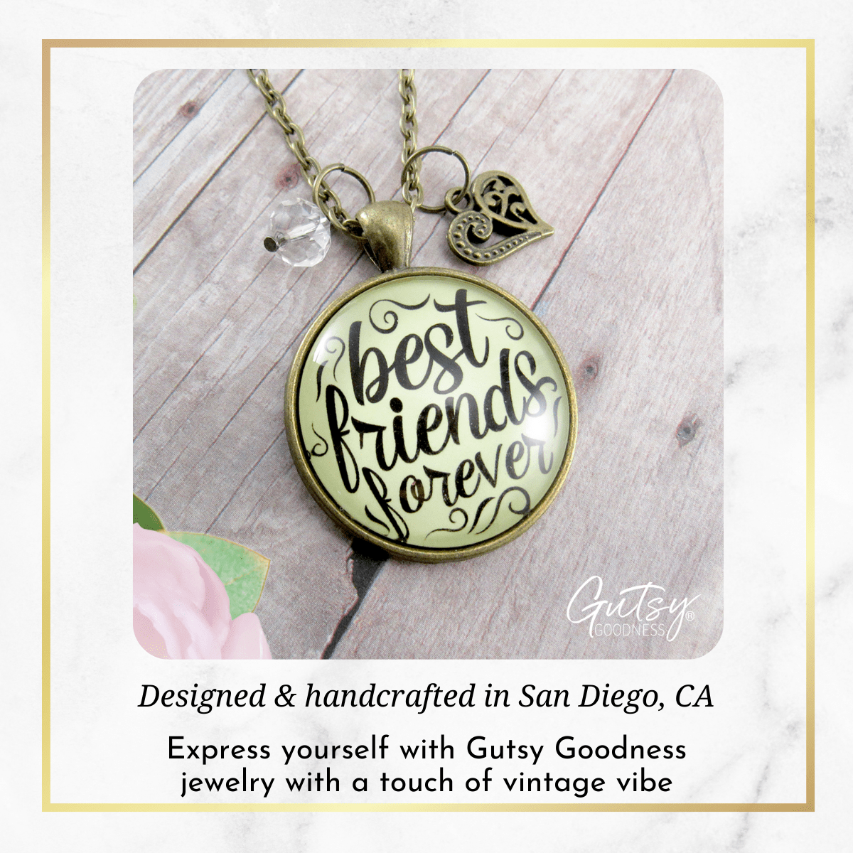 Unique Gift Ideas to Treat Your Best Friend 12 BFF Heart Necklace Best Friends Forever Always Handmade Jewelry