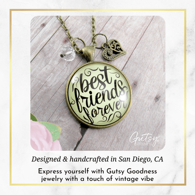 Gutsy Goodness BFF Heart Necklace Best Friends Forever Always Handmade Jewelry - Gutsy Goodness;Bff Heart Necklace Best Friends Forever Always Handmade Jewelry - Gutsy Goodness Handmade Jewelry Gifts
