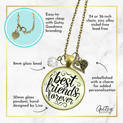 Gutsy Goodness BFF Heart Necklace Best Friends Forever Always Handmade Jewelry - Gutsy Goodness;Bff Heart Necklace Best Friends Forever Always Handmade Jewelry - Gutsy Goodness Handmade Jewelry Gifts