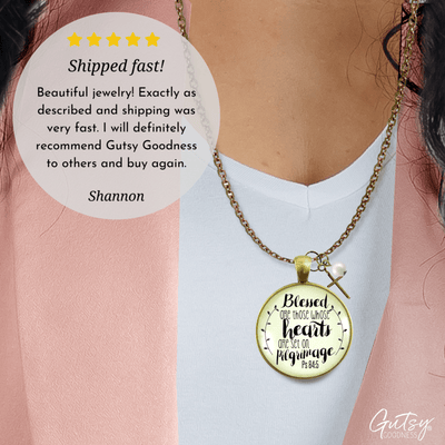 Gutsy Goodness Faith Necklace Blessed is She Whose Heart Set Pilgrimage Journey Jewelry - Gutsy Goodness Handmade Jewelry;Faith Necklace Blessed Is She Whose Heart Set Pilgrimage Journey Jewelry - Gutsy Goodness Handmade Jewelry Gifts