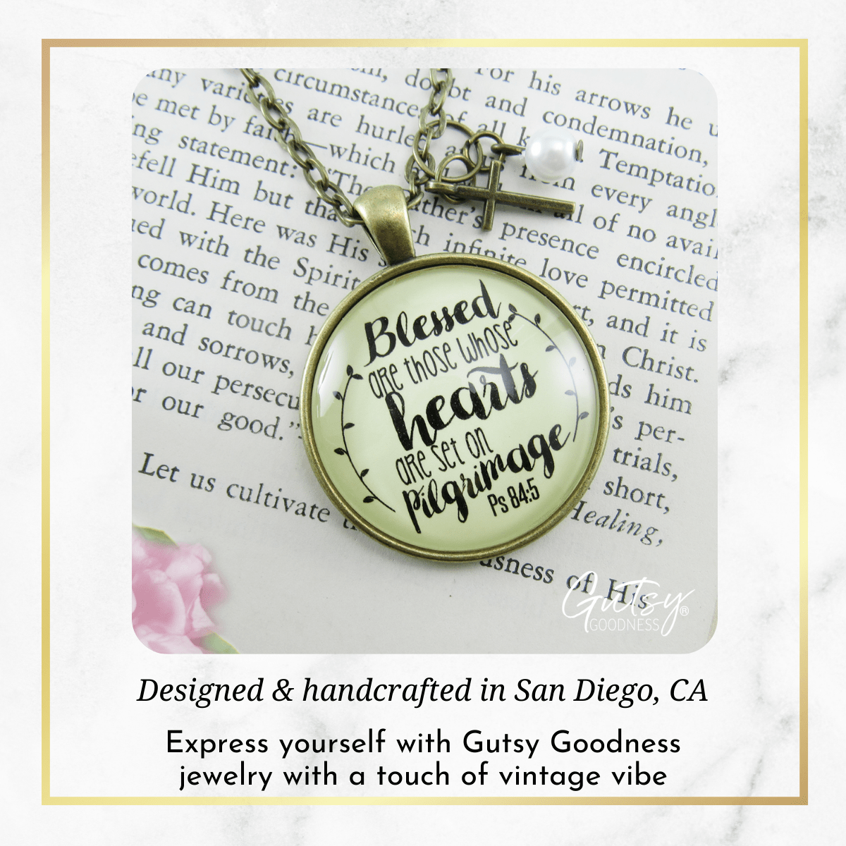 Gutsy Goodness Faith Necklace Blessed is She Whose Heart Set Pilgrimage Journey Jewelry - Gutsy Goodness Handmade Jewelry;Faith Necklace Blessed Is She Whose Heart Set Pilgrimage Journey Jewelry - Gutsy Goodness Handmade Jewelry Gifts