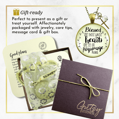 Gutsy Goodness Faith Necklace Blessed is She Whose Heart Set Pilgrimage Journey Jewelry - Gutsy Goodness Handmade Jewelry;Faith Necklace Blessed Is She Whose Heart Set Pilgrimage Journey Jewelry - Gutsy Goodness Handmade Jewelry Gifts