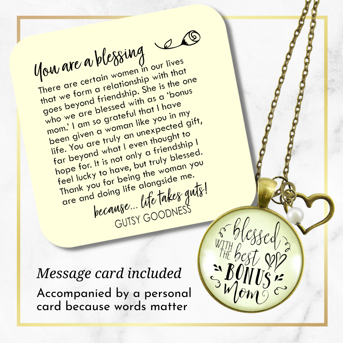 Gutsy Goodness Best Bonus Mom Necklace Stepmom Godmother Jewelry Symbolic Gift - Gutsy Goodness Handmade Jewelry;Best Bonus Mom Necklace Stepmom Godmother Jewelry Symbolic Gift - Gutsy Goodness Handmade Jewelry Gifts