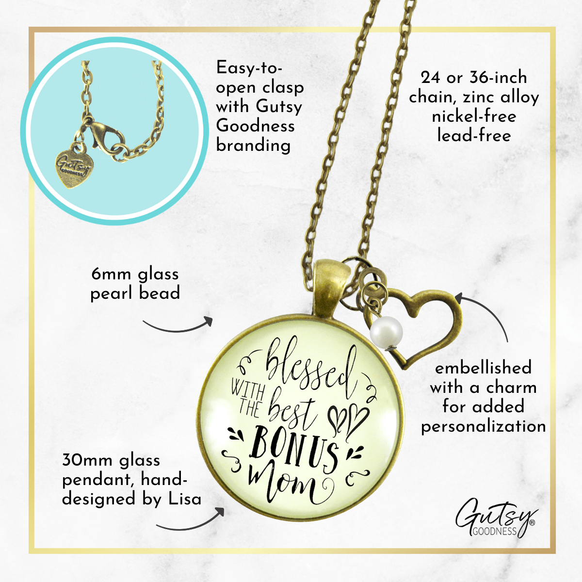 Best bonus mom necklace online