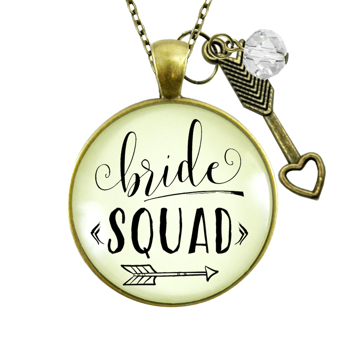 Gutsy Goodness Bride Squad Necklace Bridesmaid Vintage Wedding Design Jewelry Gift - Gutsy Goodness;Bride Squad Necklace Bridesmaid Vintage Wedding Design Jewelry Gift - Gutsy Goodness Handmade Jewelry Gifts