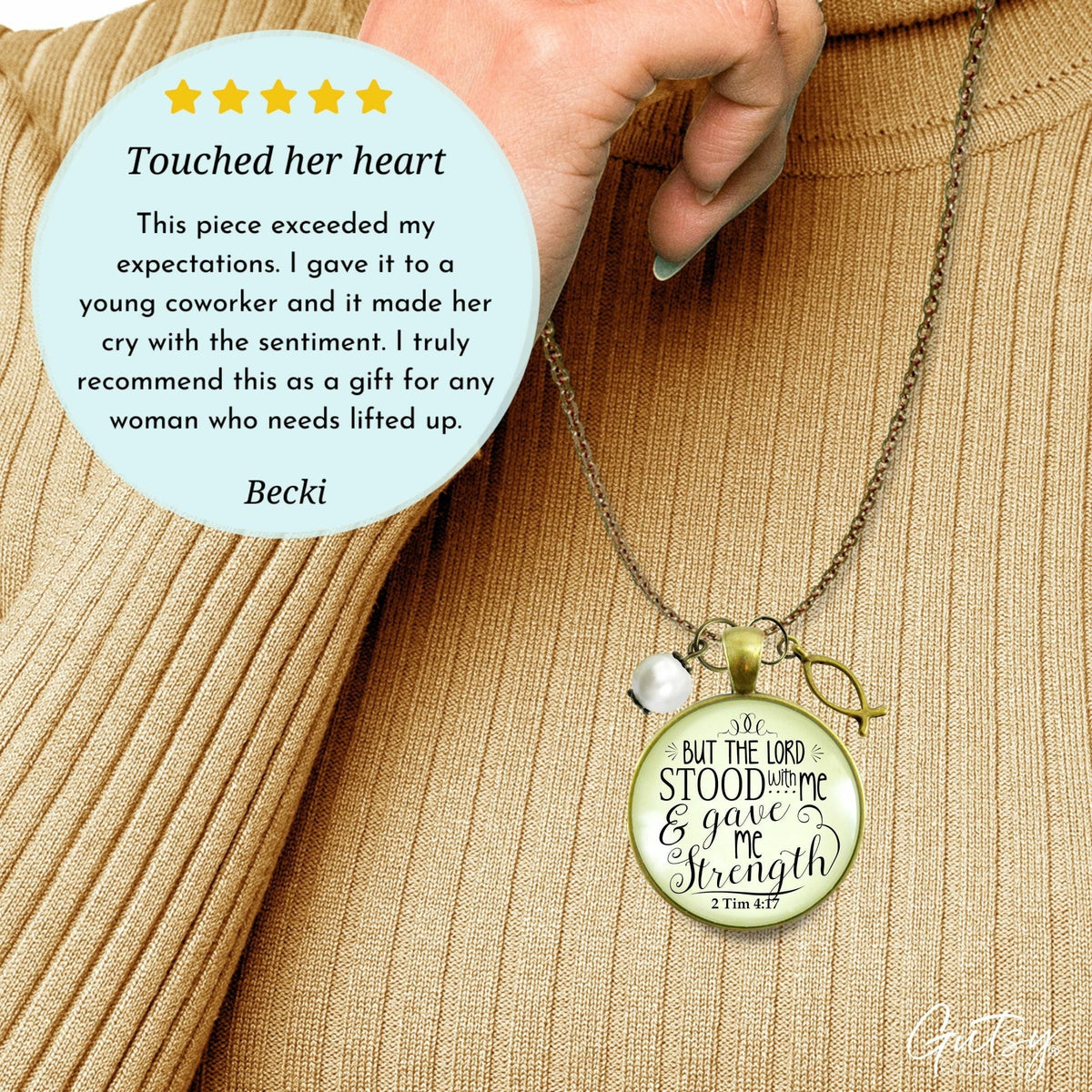 Gutsy Goodness Faith Necklace He Stood By and Gave Strength Encouragement Faith Jewelry - Gutsy Goodness;Faith Necklace He Stood By And Gave Strength Encouragement Faith Jewelry - Gutsy Goodness Handmade Jewelry Gifts