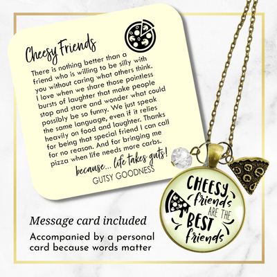 Pizza Friendship Necklace Cheesy Best Friends BFF Jewelry Gift Charm - Gutsy Goodness;Pizza Friendship Necklace Cheesy Best Friends Bff Jewelry Gift Charm - Gutsy Goodness Handmade Jewelry Gifts