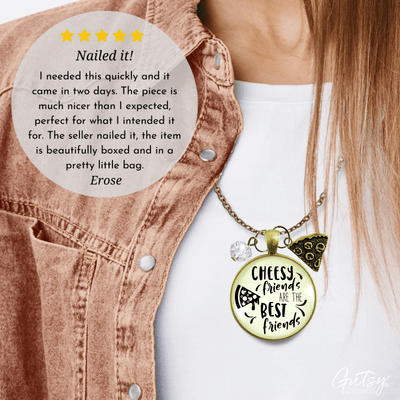 Pizza Friendship Necklace Cheesy Best Friends BFF Jewelry Gift Charm - Gutsy Goodness;Pizza Friendship Necklace Cheesy Best Friends Bff Jewelry Gift Charm - Gutsy Goodness Handmade Jewelry Gifts