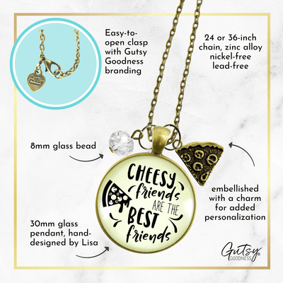 Pizza Friendship Necklace Cheesy Best Friends BFF Jewelry Gift Charm - Gutsy Goodness;Pizza Friendship Necklace Cheesy Best Friends Bff Jewelry Gift Charm - Gutsy Goodness Handmade Jewelry Gifts
