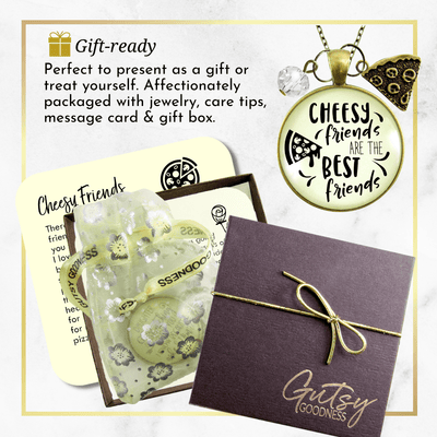Pizza Friendship Necklace Cheesy Best Friends BFF Jewelry Gift Charm - Gutsy Goodness;Pizza Friendship Necklace Cheesy Best Friends Bff Jewelry Gift Charm - Gutsy Goodness Handmade Jewelry Gifts