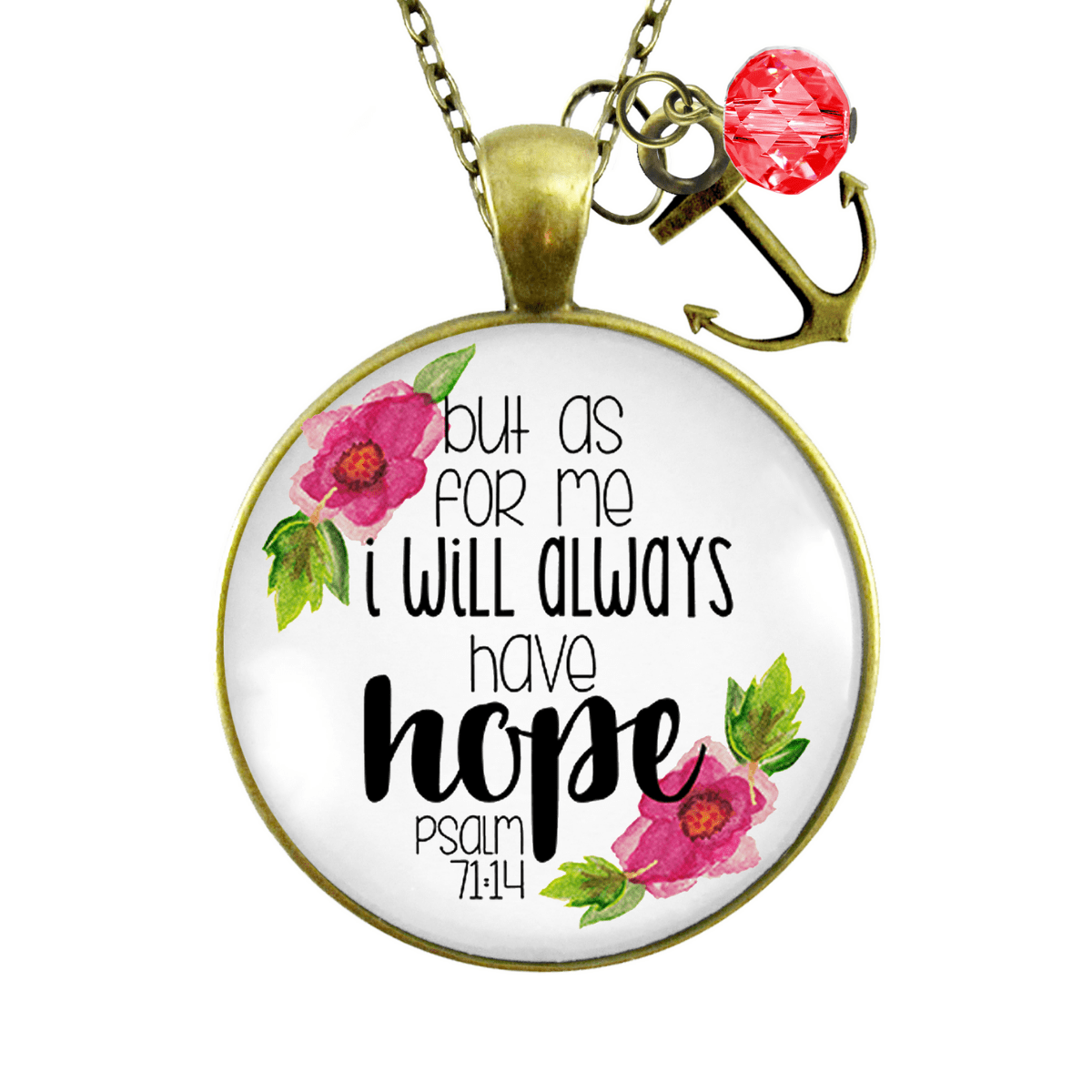 Gutsy Goodness Always Have Hope Bible Necklace Pendant Psalm Quote Theme Anchor - Gutsy Goodness Handmade Jewelry;Always Have Hope Bible Necklace Pendant Psalm Quote Theme Anchor - Gutsy Goodness Handmade Jewelry Gifts