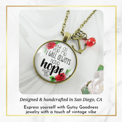Gutsy Goodness Always Have Hope Bible Necklace Pendant Psalm Quote Theme Anchor - Gutsy Goodness Handmade Jewelry;Always Have Hope Bible Necklace Pendant Psalm Quote Theme Anchor - Gutsy Goodness Handmade Jewelry Gifts