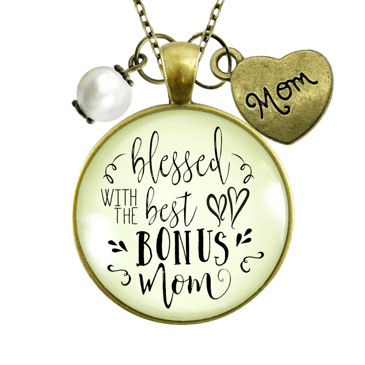 Gutsy Goodness Best Bonus Mom Necklace Thank You Mother Womens Jewelry Gift - Gutsy Goodness Handmade Jewelry;Best Bonus Mom Necklace Thank You Mother Womens Jewelry Gift - Gutsy Goodness Handmade Jewelry Gifts