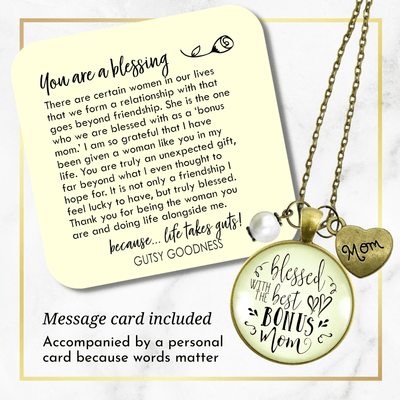 Gutsy Goodness Best Bonus Mom Necklace Thank You Mother Womens Jewelry Gift - Gutsy Goodness Handmade Jewelry;Best Bonus Mom Necklace Thank You Mother Womens Jewelry Gift - Gutsy Goodness Handmade Jewelry Gifts