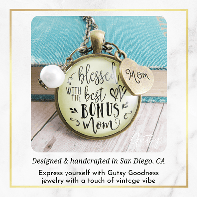 Gutsy Goodness Best Bonus Mom Necklace Thank You Mother Womens Jewelry Gift - Gutsy Goodness Handmade Jewelry;Best Bonus Mom Necklace Thank You Mother Womens Jewelry Gift - Gutsy Goodness Handmade Jewelry Gifts