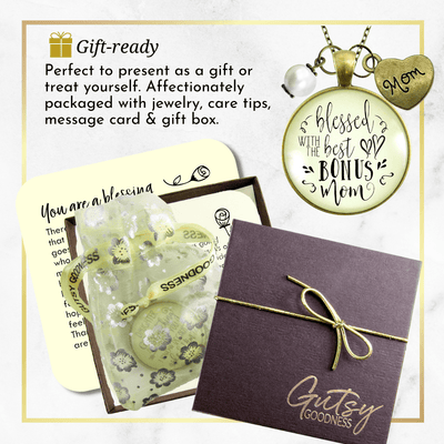 Gutsy Goodness Best Bonus Mom Necklace Thank You Mother Womens Jewelry Gift - Gutsy Goodness Handmade Jewelry;Best Bonus Mom Necklace Thank You Mother Womens Jewelry Gift - Gutsy Goodness Handmade Jewelry Gifts
