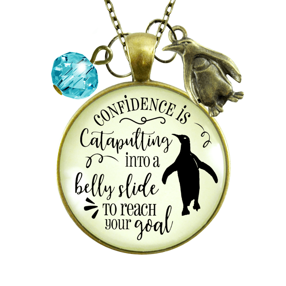 Gutsy Goodness Penguin Necklace Confidence is Catapulting Into A Belly Slide Jewelry Gift - Gutsy Goodness;Penguin Necklace Confidence Is Catapulting Into A Belly Slide Jewelry Gift - Gutsy Goodness Handmade Jewelry Gifts