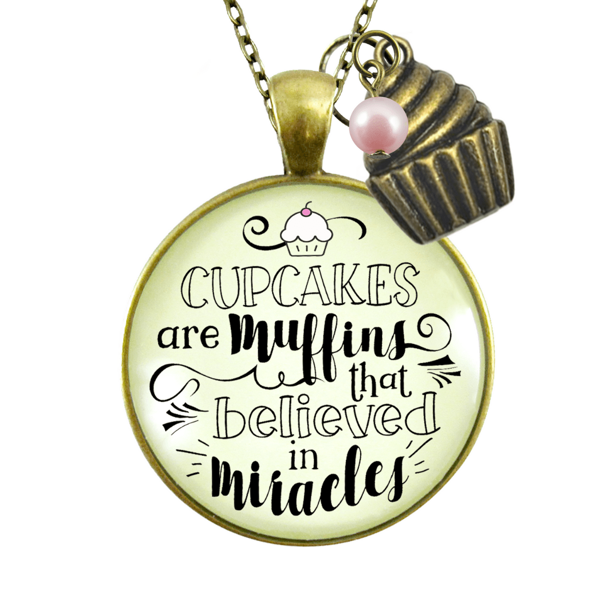 Gutsy Goodness Cupcake Necklace Muffins Believed Miracles Baker Life Cake Jewelry - Gutsy Goodness Handmade Jewelry;Cupcake Necklace Muffins Believed Miracles Baker Life Cake Jewelry - Gutsy Goodness Handmade Jewelry Gifts