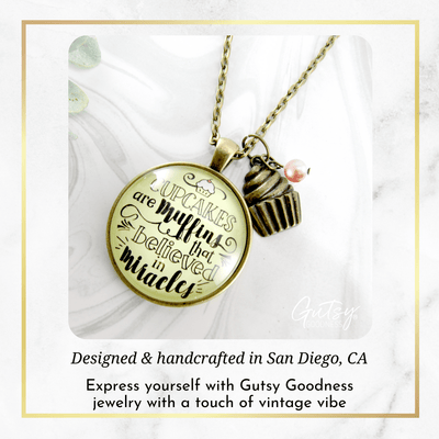 Gutsy Goodness Cupcake Necklace Muffins Believed Miracles Baker Life Cake Jewelry - Gutsy Goodness Handmade Jewelry;Cupcake Necklace Muffins Believed Miracles Baker Life Cake Jewelry - Gutsy Goodness Handmade Jewelry Gifts