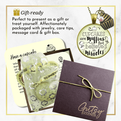 Gutsy Goodness Cupcake Necklace Muffins Believed Miracles Baker Life Cake Jewelry - Gutsy Goodness Handmade Jewelry;Cupcake Necklace Muffins Believed Miracles Baker Life Cake Jewelry - Gutsy Goodness Handmade Jewelry Gifts