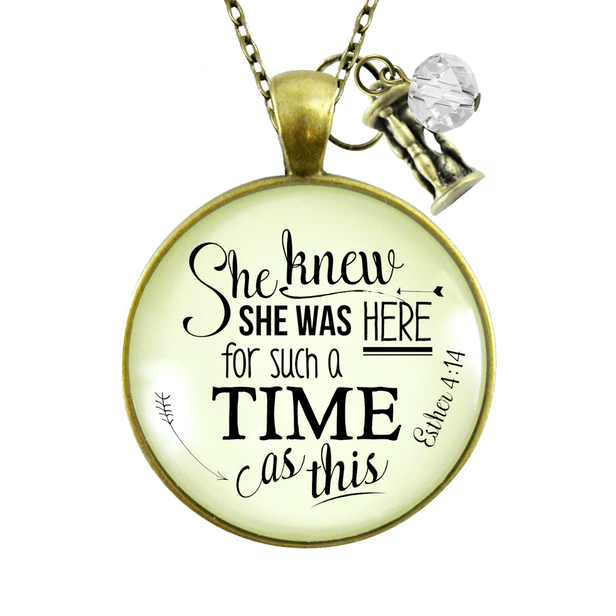 Gutsy Goodness She Was Here for Such a Time Hourglass Necklace Faith Jewelry - Gutsy Goodness;She Was Here For Such A Time Hourglass Necklace Faith Jewelry - Gutsy Goodness Handmade Jewelry Gifts