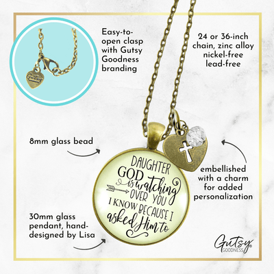 Gutsy Goodness To Daughter Necklace He is Watching Over You Love From Mom Jewelry Gift - Gutsy Goodness Handmade Jewelry;To Daughter Necklace He Is Watching Over You Love From Mom Jewelry Gift - Gutsy Goodness Handmade Jewelry Gifts