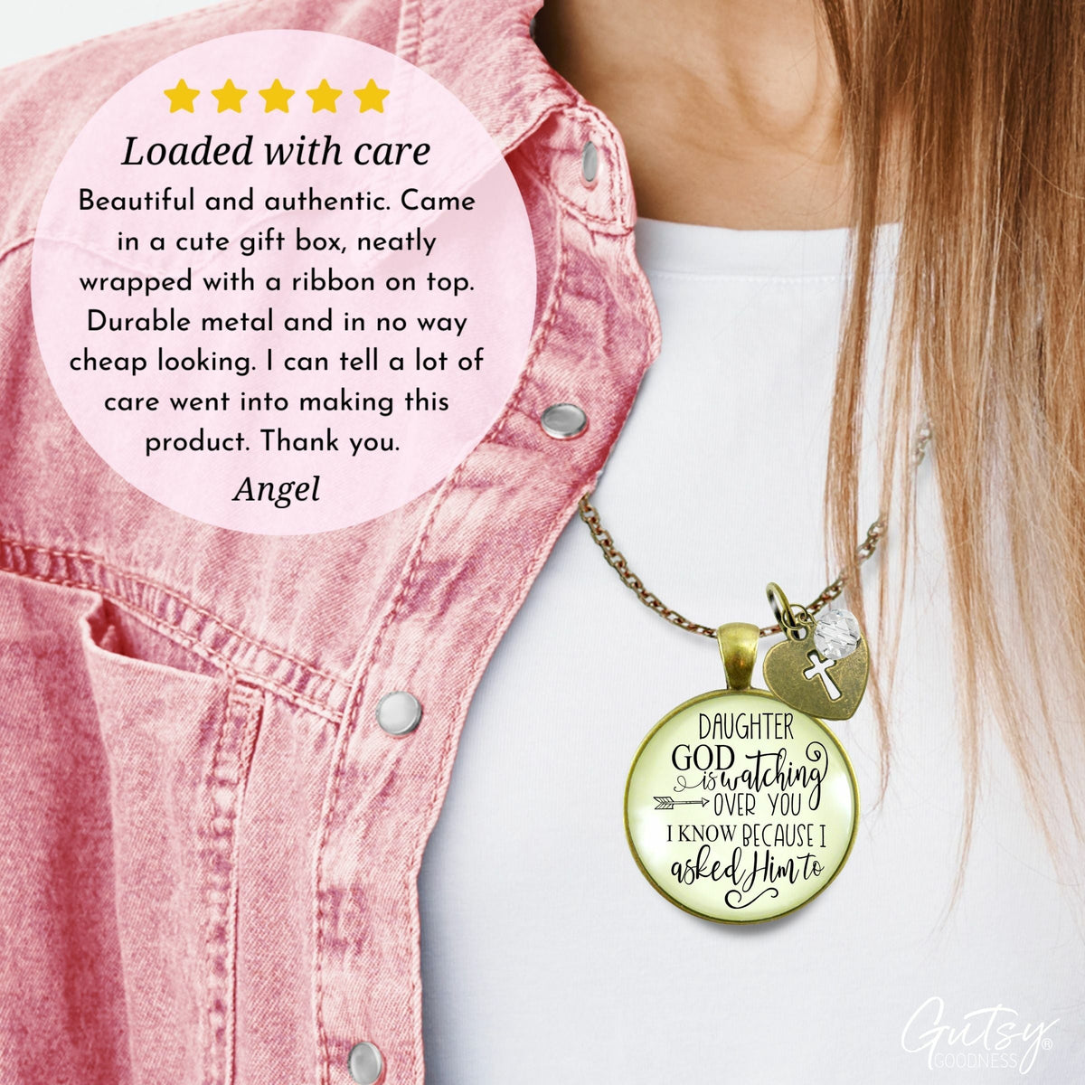 Gutsy Goodness To Daughter Necklace He is Watching Over You Love From Mom Jewelry Gift - Gutsy Goodness Handmade Jewelry;To Daughter Necklace He Is Watching Over You Love From Mom Jewelry Gift - Gutsy Goodness Handmade Jewelry Gifts