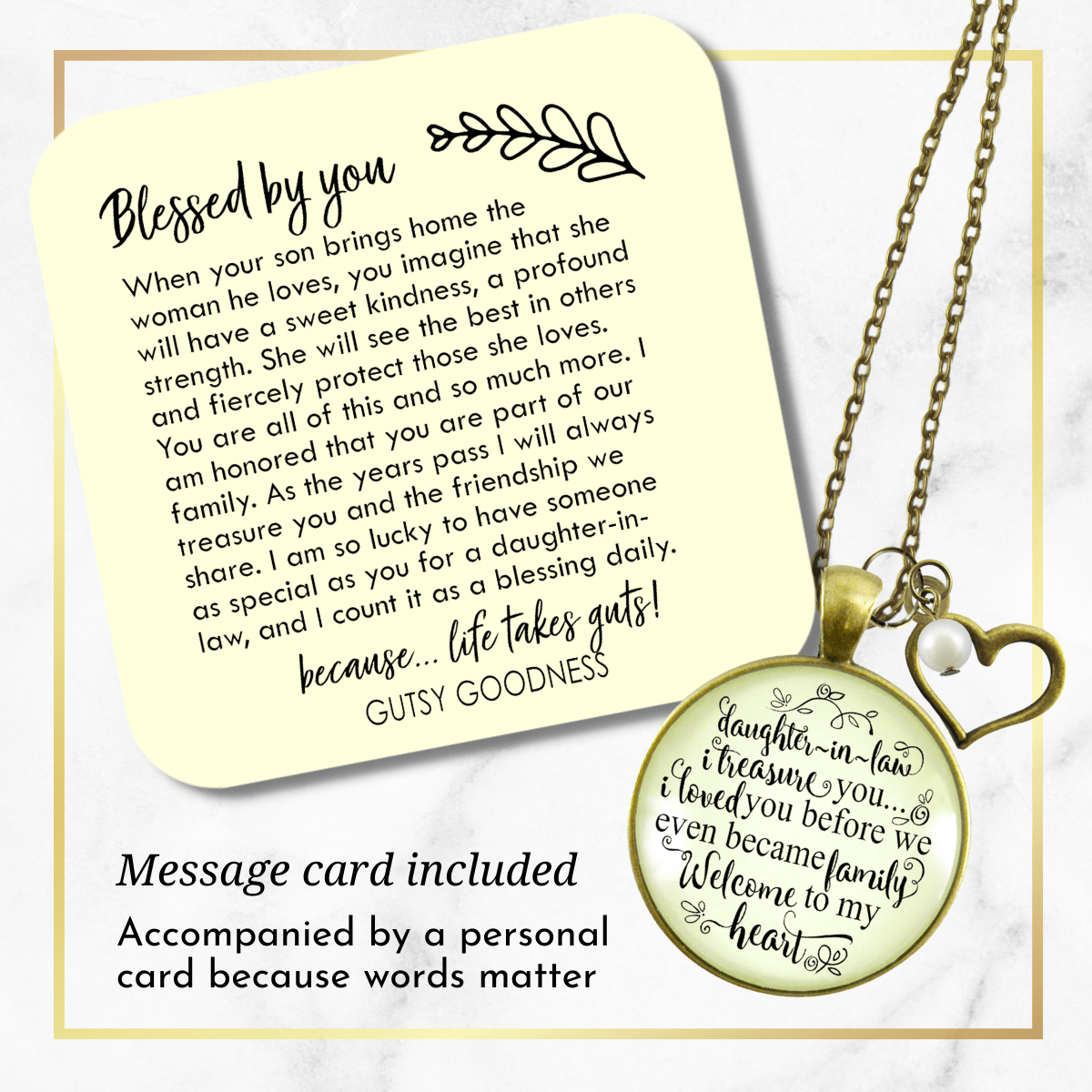 Gutsy Goodness Daughter in Law Necklace Treasure You Love Family Meaningful Jewelry - Gutsy Goodness;Daughter In Law Necklace Treasure You Love Family Meaningful Jewelry - Gutsy Goodness Handmade Jewelry Gifts