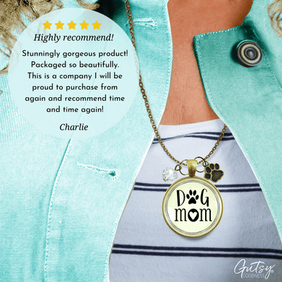 Gutsy Goodness Dog Mom Necklace Friendship Jewelry BFF Paw Print Charm - Gutsy Goodness Handmade Jewelry;Dog Mom Necklace Friendship Jewelry Bff Paw Print Charm - Gutsy Goodness Handmade Jewelry Gifts