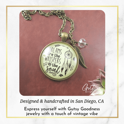 Gutsy Goodness Dreamcatcher Necklace Dreams are Whispers Boho Style Tassel Charm - Gutsy Goodness Handmade Jewelry;Dreamcatcher Necklace Dreams Are Whispers Boho Style Tassel Charm - Gutsy Goodness Handmade Jewelry Gifts
