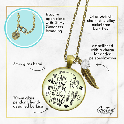 Gutsy Goodness Dreamcatcher Necklace Dreams are Whispers Boho Style Tassel Charm - Gutsy Goodness Handmade Jewelry;Dreamcatcher Necklace Dreams Are Whispers Boho Style Tassel Charm - Gutsy Goodness Handmade Jewelry Gifts