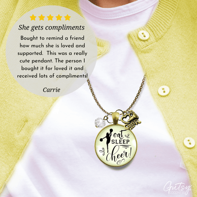 Gutsy Goodness Cheerleader Necklace Eat Sleep Cheer Novelty Jewelry Megaphone Charm - Gutsy Goodness Handmade Jewelry;Cheerleader Necklace Eat Sleep Cheer Novelty Jewelry Megaphone Charm - Gutsy Goodness Handmade Jewelry Gifts