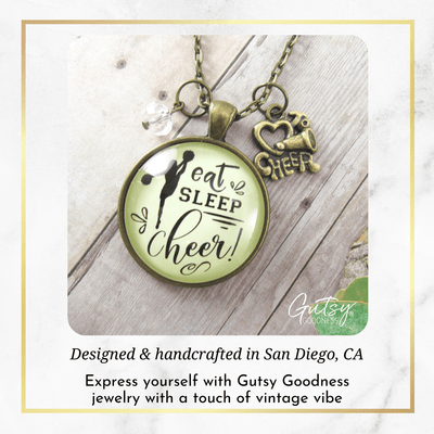 Gutsy Goodness Cheerleader Necklace Eat Sleep Cheer Novelty Jewelry Megaphone Charm - Gutsy Goodness Handmade Jewelry;Cheerleader Necklace Eat Sleep Cheer Novelty Jewelry Megaphone Charm - Gutsy Goodness Handmade Jewelry Gifts