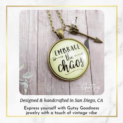 Gutsy Goodness Embrace the Chaos Necklace Motivational Boho Jewelry Arrow Charm - Gutsy Goodness;Embrace The Chaos Necklace Motivational Boho Jewelry Arrow Charm - Gutsy Goodness Handmade Jewelry Gifts