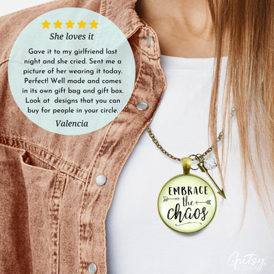 Gutsy Goodness Embrace the Chaos Necklace Motivational Boho Jewelry Arrow Charm - Gutsy Goodness;Embrace The Chaos Necklace Motivational Boho Jewelry Arrow Charm - Gutsy Goodness Handmade Jewelry Gifts