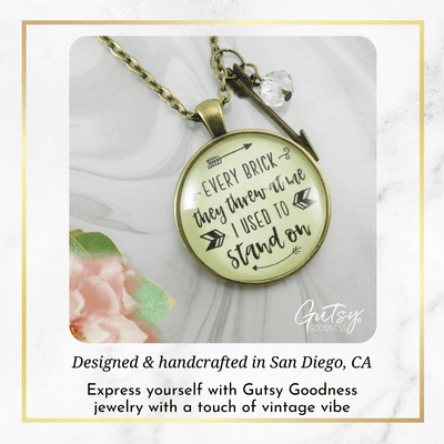 Gutsy Goodness Every Brick They Threw at Me Necklace Survivor Mantra Arrow Jewelry - Gutsy Goodness Handmade Jewelry;Every Brick They Threw At Me Necklace Survivor Mantra Arrow Jewelry - Gutsy Goodness Handmade Jewelry Gifts