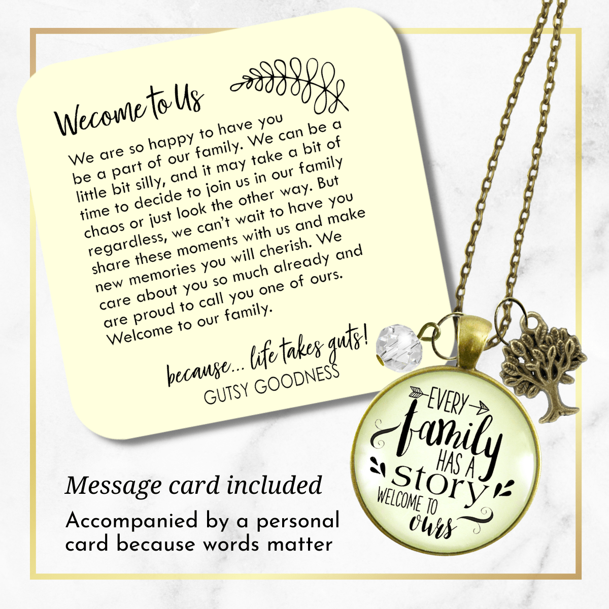 Gutsy Goodness Every Family Necklace Has A Story Welcome Gift In Law Step Bonus Child Adoption - Gutsy Goodness Handmade Jewelry;Every Family Has A Story - Gutsy Goodness Handmade Jewelry Gifts