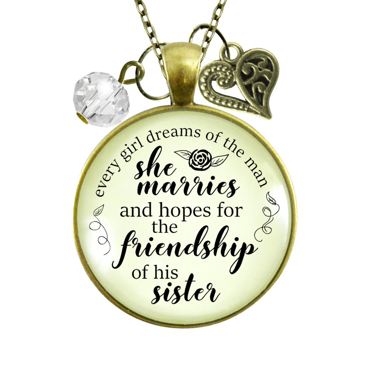 Sister-In-Law Necklace Dreams New Sister Wedding Day Gift from