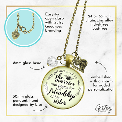 Gutsy Goodness Sister-In-Law Necklace Dreams New Sister Wedding Day Gift from Bride - Gutsy Goodness;Sister-In-Law Necklace Dreams New Sister Wedding Day Gift From Bride - Gutsy Goodness Handmade Jewelry Gifts